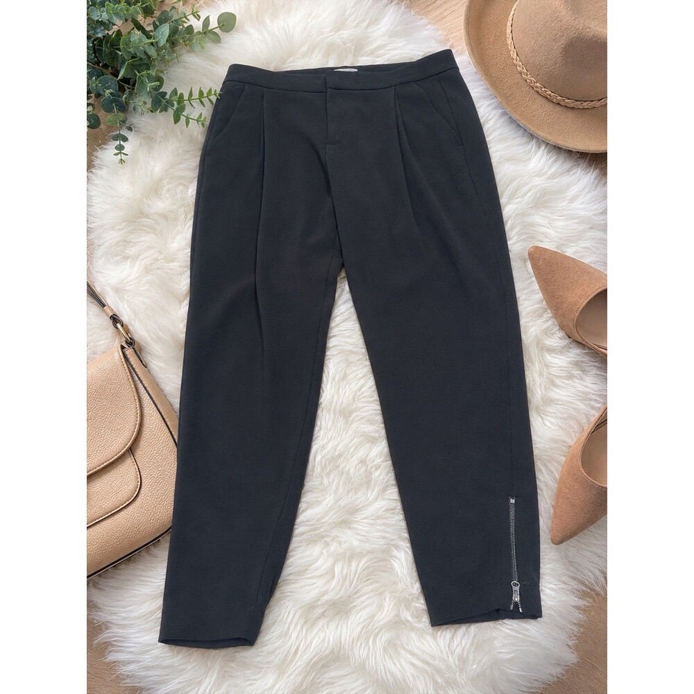 Vince Pants Womens size 8 Black Pleated Dress Trousers pants slacks Office taper
